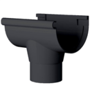 Naissance pvc CENTRAL MEP à coller NOIR - D.80mm - Développé de 25cm