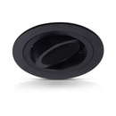 Support plafond - rond aluminium Orientable noir  92 mm