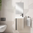 Meuble WC LAGOS Crudo tirado negro Avec vasque + miroir - 40cm