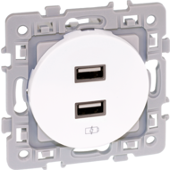 SQUARE Chargeur double USB 5V - BLANC