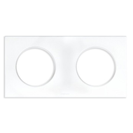 SQUARE Plaque de finition 2 Postes - Entraxe 71mm - BLANC