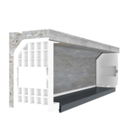 Coffre seul demi-linteau béton 1200mm 1394x200x290 - SOUS-FACE PVC 7016