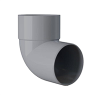 Coude MEP pvc Mâle/Femelle 87  GRIS - D.80mm