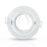 Support plafond - Rond 1/4 de tour Orientable Blanc  95 mm