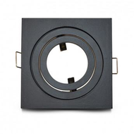 Support plafond - carré aluminium Noir Mat Orientable 88x8