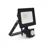 Projecteur LED Plat Noir  - 10W 4000K + Détecteur