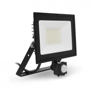 Projecteur LED Plat Noir  - 50W 4000K + Détecteur