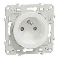 Odace BLANC prise de courant 2P+T