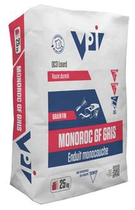 Enduit sous-couche lourd - 25kg MONOROC GRAIN FIN GRIS