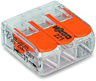 Boite de 50 bornes WAGO 221 mini 3x4 mm  à levier