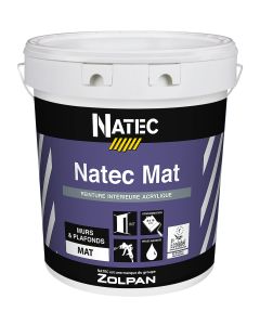 Peinture 15L acrylique blanc MAT NATEC - INTÉRIEUR