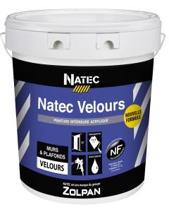 Peinture 15L acrylique blanc VELOURS NATEC - INTÉRIEUR